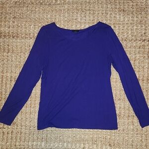 Talbots Royal Blue Soft Classic Everyday Long Sleeve Blouse